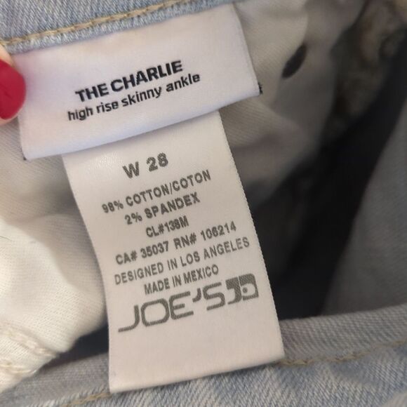 Joe's Jeans The Charlie Light Wash lace up ankle high rise skinny jeans - Picture 4 of 7